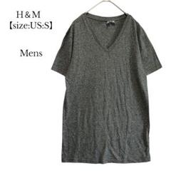 【H＆M／エイチアンドエム】Tシャツ　Vネック　グレー　メンズ　無地