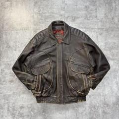 80s vtg A-2 real leather bomber jacket