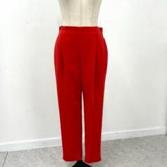 【UNDICI NOVE】　タック入り レッド ワイドパンツ レディース シンプ
