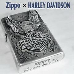 希少 Zippo ハーレーダビッドソン オイルライター シルバー XV 1999のサムネイル