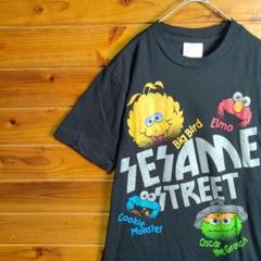 USJ　SESAME STREET　セサミストリート　半袖シャツ　Ⅿ　黒　古着