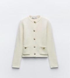 ス*ね様 ZARA アイボリー ショートテクスチャージャケット ZARA メタリック テクスチャー ジャケット - メルカリ