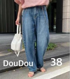 【micolon】DouDouカーブデニム　ワイドデニム　サックスブルー 2025年最新】カーブデニム doudouの人気アイテム - メルカリ