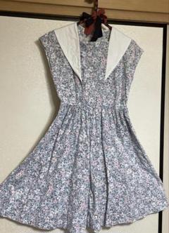 昭和レトロ　花柄セーラーワンピース約140〜160 キッズ