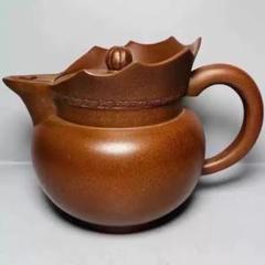 ブラウン陶器ポット 花びら型フタ