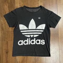 y2k 90s adidas トレフォイルロゴ両面メンズプリント黒 Tシャツ L