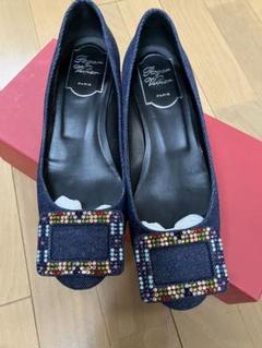 ロジェヴィヴィエ　マルチ　ビジュー　デニム　パンプス　2、3回使用　35 ロジェヴィヴィエ マルチ ビジュー デニム パンプス 2、3回使用