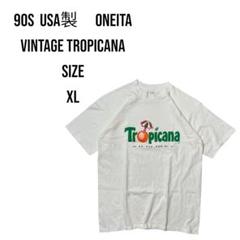 90s USA製 Oneita Tropicana ヴィンテージTシャツ XL白