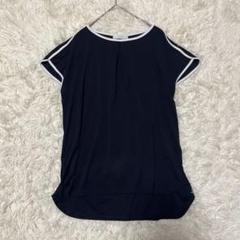 【anySiS】 エアリー　フレンチスリーブ トップス 紺　【M】