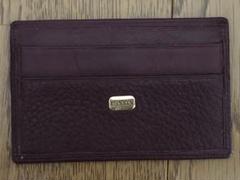 LANVIN バーガンディ レザー カードケース