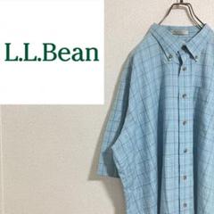 【人気】L.L.Beanエルエルビーン　ボタンダウン半袖シャツ　チェック　XXL