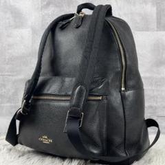 美品 コーチ レザー バックパック チャーリー ロゴ ゴールド金具