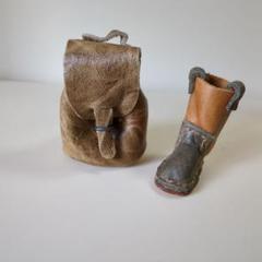 ハンドメイド　革小物 リュック＆ブーツ