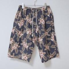 ハーフパンツ　ボタニカル　ウエストゴム　薄手　カジュアル　ルームウェア　夏　梅