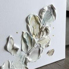 現代アート　30×30㎝　花　テクスチャーアート　モダン　アートパネル