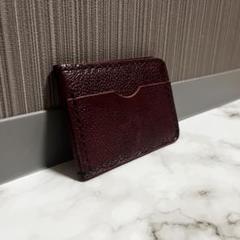 【本革ハンドメイド・カードケース（えんじ色）】