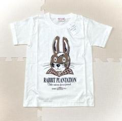 YU-KA ウサギイラスト Tシャツ ホワイト キッズ 110サイズ