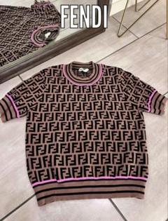 FENDI】フェンディ『FFロゴ ズッカ柄 半袖ニット size40』FZY702