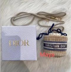 ディオール#ノベルティ　ストローポーチ非売品ミニショルダーバッグ 新品 DIORディオールノベルティ ストローポーチロゴ ミニ