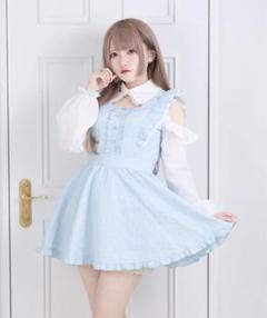 palelfy パルエルフィー 膨れジャガードレースワンピース ブルー pal elfy パルエルフィー 膨れジャガードレースワンピース