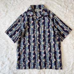 美品 00s PIKO ピコ アロハシャツ シアサッカー オープンカラー 短丈