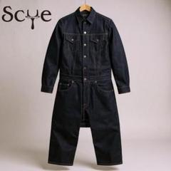 【美品】サイ Scye インディゴデニム つなぎ サルエル 7部丈 38
