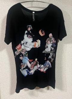 やんぼー　あちゃちゅむ　Tシャツ AHCAHCUM あちゃちゅむ お花の体Tシャツ[01-203-1501/black]