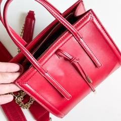 ZARA 赤 ミニトートバッグ赤 2回使用 美品