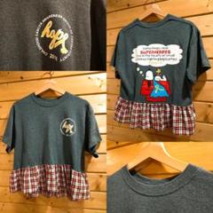 スヌーピー 異素材切り替えフリル付きTシャツ 半袖　Mサイズ