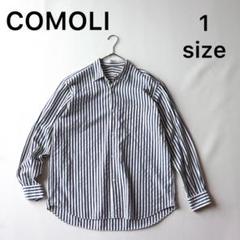 5090【美品】COMOLI コモリシャツ ストライプ ホワイト ブルー 5090【美品】COMOLI コモリシャツ ストライプ ホワイト ブルー