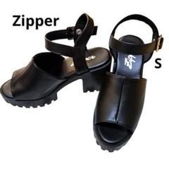 Zipper 厚底サンダル S 22.0～22.5cm相当 使用感少 ブラック