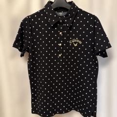 Callaway 水玉模様ポロシャツ　黒 Lサイズ