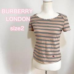【新品・未使用品】バーバリーロンドン トップス カットソー リボン フリル 5 美品♥BURBERRY バーバリーロンドン ノバチェックフリル リボン