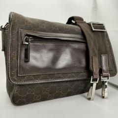 GUCCI ショルダーバッグ GG ダークブラウン系 グッチ 斜め掛け