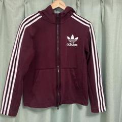 希少✨美品✨アディダス トラックトップ ベロア バックロゴ ワインレッド3XL adidas - アディダス ワインレッド ジャージ トラックトップ