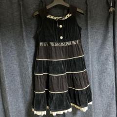黒いベルベットノースリーブワンピース