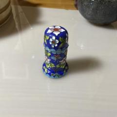 七宝焼　香合　花鳥　扇面形 七宝焼 香合 花鳥 扇面形