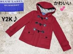 【BURBERRY BLUE LABEL】赤系 ダッフルコート レディース 40 BURBERRY BLUE LABEL】赤系 ダッフルコート レディース 40
