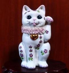 アイリッシュドレスデン ハッピーキャット 招き猫 ピンク 美品