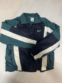 【希少】９０s ナイキ　ナイロンジャケット　シルバータグ　チェック柄　古着 90s ナイキ ナイロンジャケット】 銀タグ ロゴ刺繍 チャーム XL