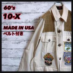 USA製【60'sヴィンテージ】ワッペン付ハンティング サファリシャツジャケット