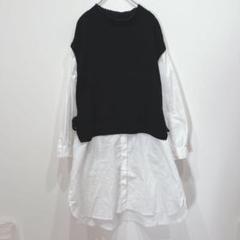 rejouir Mサイズ　チュニック　ブラック×ホワイト