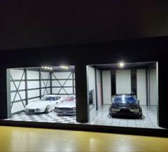 USB電源　LED照明　1/24 ミニカー　ジオラマ　ショーケース　ショールーム 1/24 ガレージ ジオラマ ショーケース LED照明 ミニカー