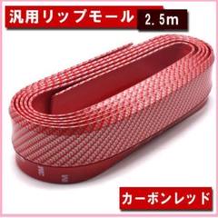 汎用 2.5M フロント リップスポイラー レッド 赤 カーボン柄