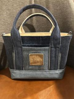 ユーズドジーンズリメイク小さめトートバッグ