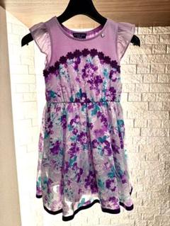 ANNA SUI MINI 花柄ワンピース 紫系 ノースリーブ