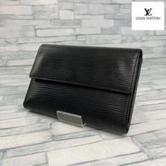 中極美品　ルイヴィトン　エピ　三つ折り財布　レザー　ノワール　レディース 正規紙袋無料】ルイヴィトン 三つ折り財布 レディース ミニ財布