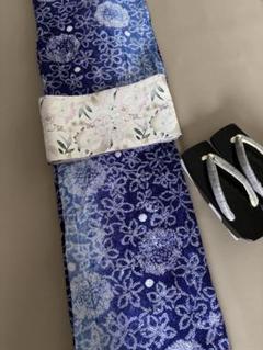 有松鳴海絞り 上質浴衣 木綿 藍ブルーグラデーション 極美品