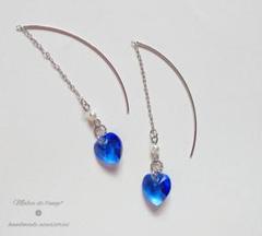 金土日限定特価✨一粒スワロフキーチェーンピアス(9.サファイア)