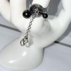 【ピアスリング】ハンドメイド　フェアリーグランジ　ボディピアス　ブラック　レジン